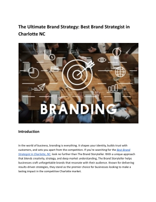 The Ultimate Brand Strategy_ Best Brand Strategist in Charlotte NC