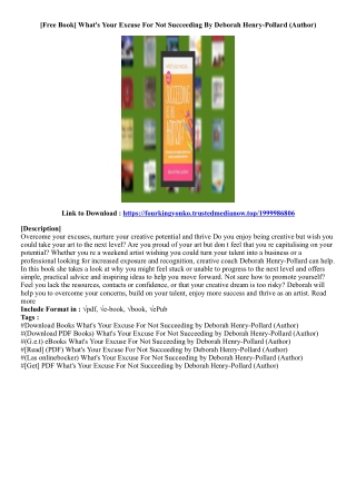 (Free Book) What's Your Excuse For Not Succeeding By Deborah Henry-Pollard (Auth