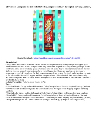 (Ebook Download) George and the Unbreakable Code (George's Secret Key) By Stephe