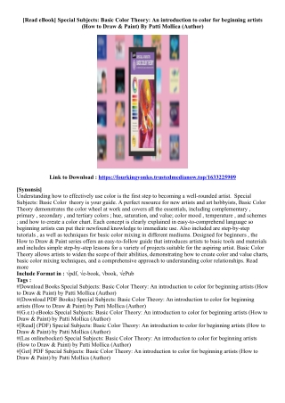 (Ebook Download) Special Subjects: Basic Color Theory: An introduction to color