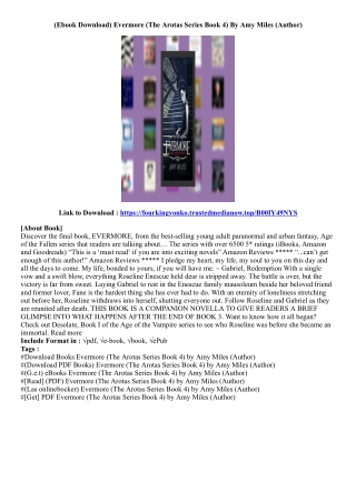 (Get Book) Evermore (The Arotas Series Book 4) By Amy Miles (Author)