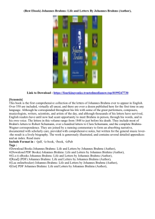 [Free Book] Johannes Brahms: Life and Letters By Johannes Brahms (Author),