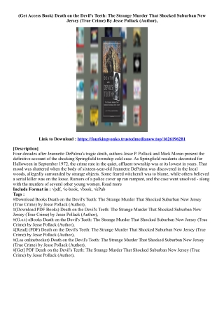 [Get Ebook] Death on the Devil's Teeth: The Strange Murder That Shocked Suburban