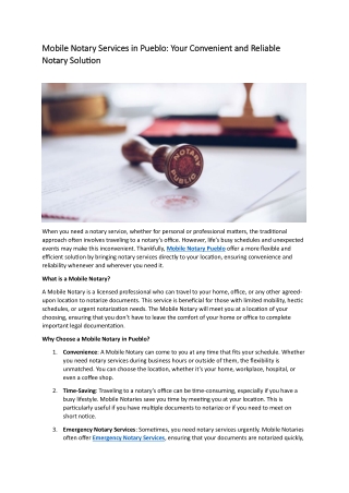 Mobile Notary Pueblo