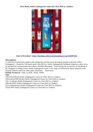 [Best Ebook] Safely Endangered Comics By Chris McCoy (Author)