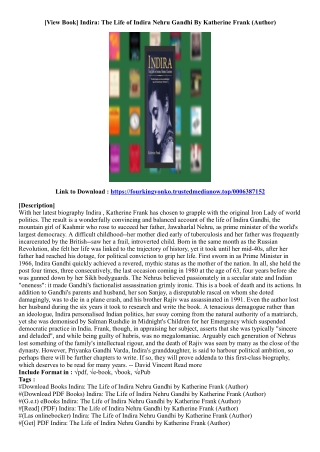 [Free Download] Indira: The Life of Indira Nehru Gandhi By Katherine Frank (Auth