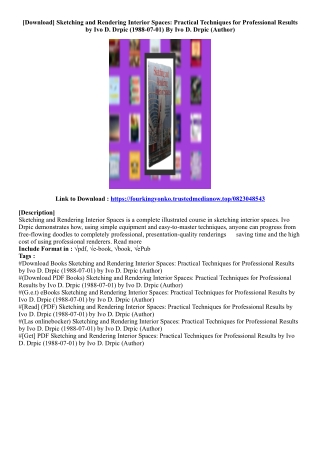 (Get Ebook) Sketching and Rendering Interior Spaces: Practical Techniques for Pr