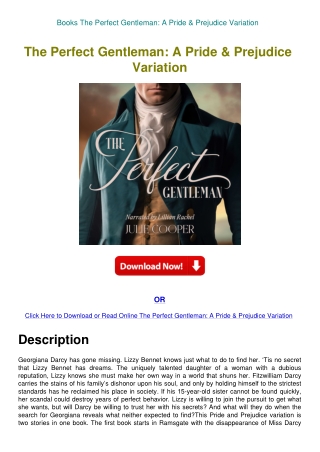 Books The Perfect Gentleman A Pride & Prejudice Variation