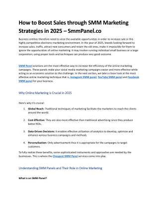 How to Boost Sales through SMM Marketing Strategies in 2025 - SmmPanel.co