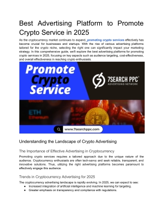Best Advertising Platform to Promote Crypto Service in 2025