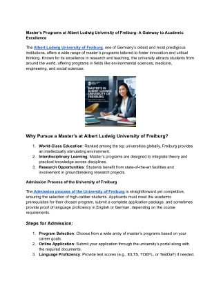 Albert Ludwig University of Freiburg