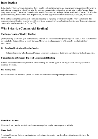 Transform Your Business with Expert Commercial Roofing Solutions in Conroe, TX