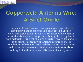Copperweld Antenna Wire: A Brief Guide