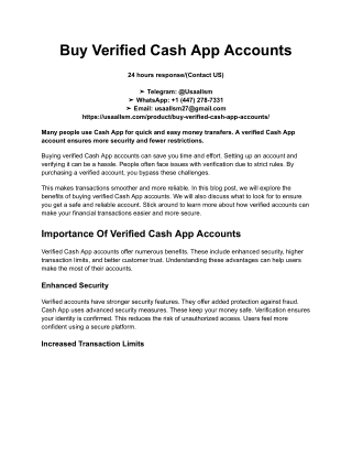Buy Verified Cash App Accounts