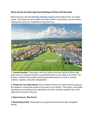 Bharti Avenue Excellent Apartment Buildings Plot Near Patli Bus Stand