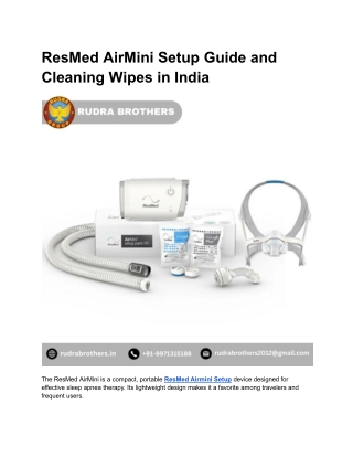 ResMed AirMini Setup Guide and Cleaning Wipes in India