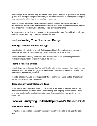 Plot on Doddaballapur Road