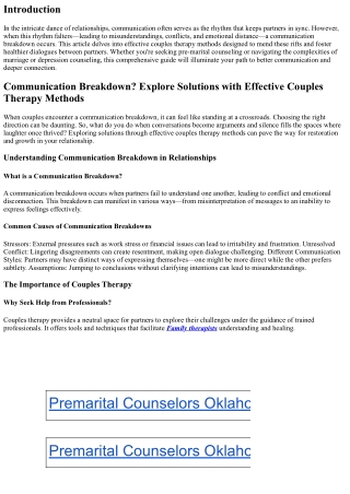 “Communication Breakdown? Explore Solutions with Effective Couples Therapy Metho