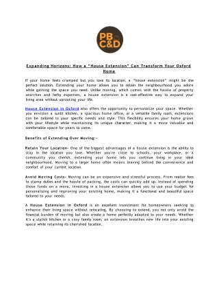 Expanding Horizons_ How a “House Extension” Can Transform Your Oxford Home