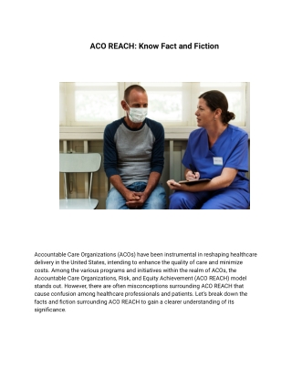 ACO REACH Knowing Fact and Fiction