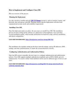 Prepare for the 300-715 Exam with Cisco Configuration Dumps