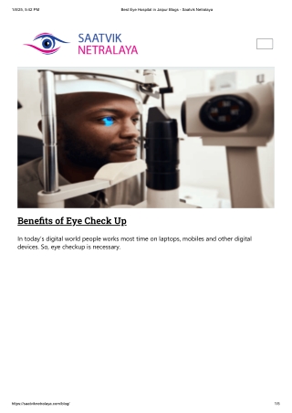 Best Eye Hospital in Jaipur Blogs - Saatvik Netralaya