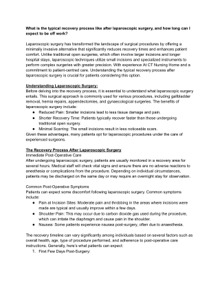 What is the typical recovery process like after laparoscopic surgery, and how long can I expect to be off work_