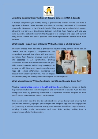 Unlocking Opportunities Resume Services in USA & Canada