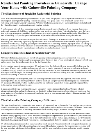 Gainesville Painting Company