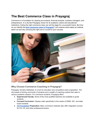 The Best Commerce Class in Prayagraj