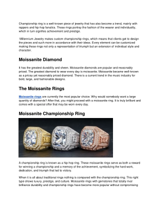 Best Moissanite Championship Rings - Your Complete Buying Guide