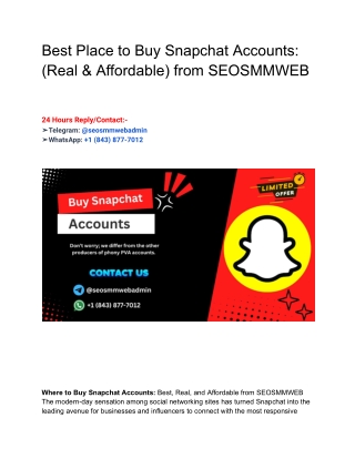 The Best Place to Buy Snapchat Accounts