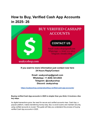How to Buy, Verified Cash App Accounts in 2025- 26