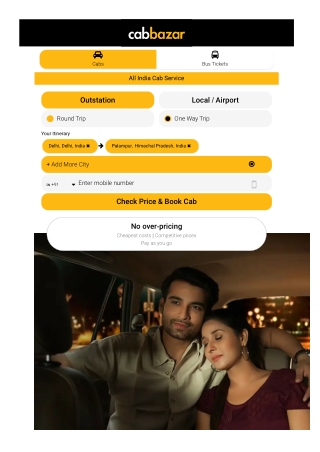 Delhi to Palampur Cab