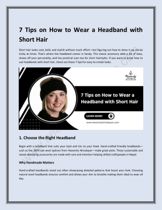 7 Tips on How to Wear a Headband with Short Hair