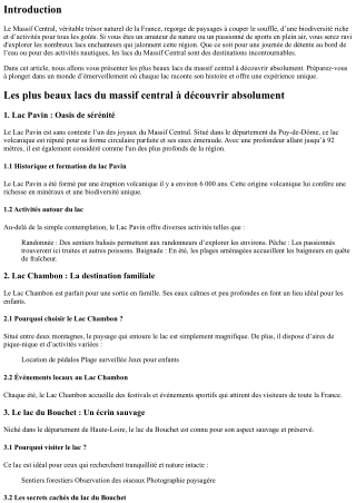 Les plus beaux lacs du massif central à découvrir absolument