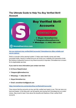 The Ultimate Guide to Help You Buy Verified Skrill Account (1)