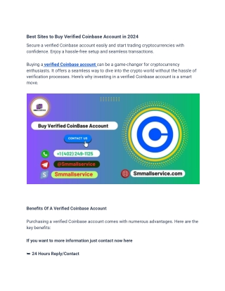 Best Sites to Buy Verified Coinbase Account in 2024