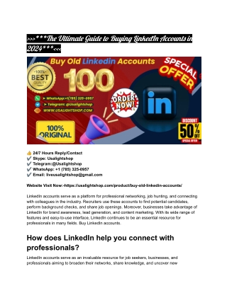 ______The Ultimate Guide to Buying LinkedIn Accounts in 2024______