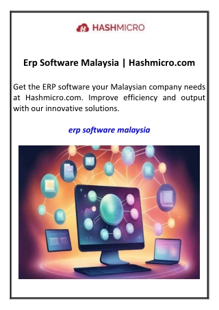 Erp Software Malaysia  Hashmicro.com