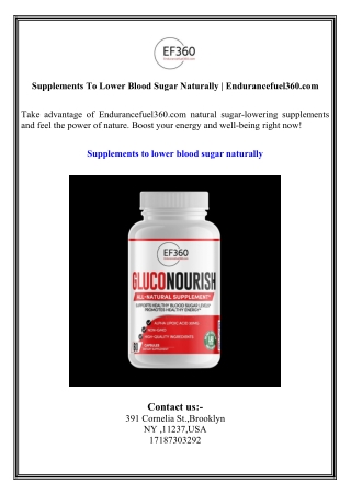 Supplements To Lower Blood Sugar Naturally  Endurancefuel360.com