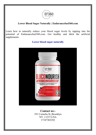 Lower Blood Sugar Naturally  Endurancefuel360.com