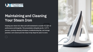Maintaining and Cleaning Your Steam Iron || 045490505