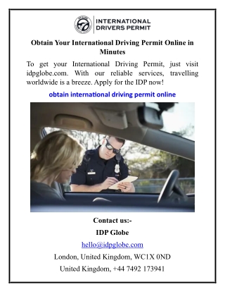 Obtain Your International Driving Permit Online in Minutes