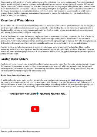 Understanding Different Types of Water Meters