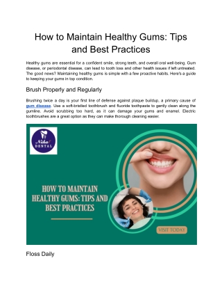How to Maintain Healthy Gums Tips and Best Practices
