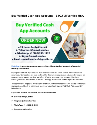 Buy Verified Cash App Accounts - BTC,Full Verified-USA