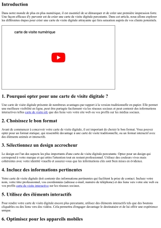 Comment créer une carte de visite digitale percutante ?
