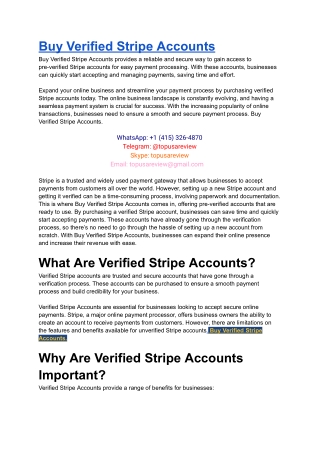 Buy Verified Stripe Accounts