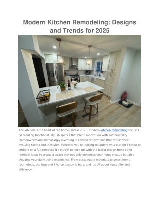 Modern Kitchen Remodeling_ Designs and Trends for 2025